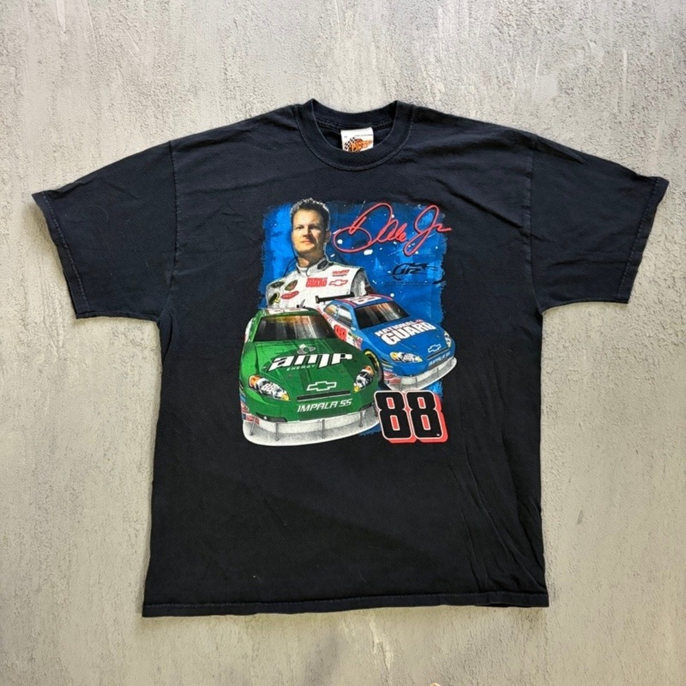 Vintage Dale Earnhardt Jr NASCAR Shirt XL Black 2000s 88 Amp